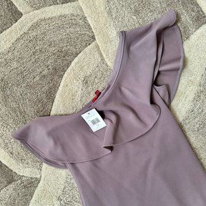 Guess One Shoulder Purple Lilac Lavender Mini Dress Ruffles